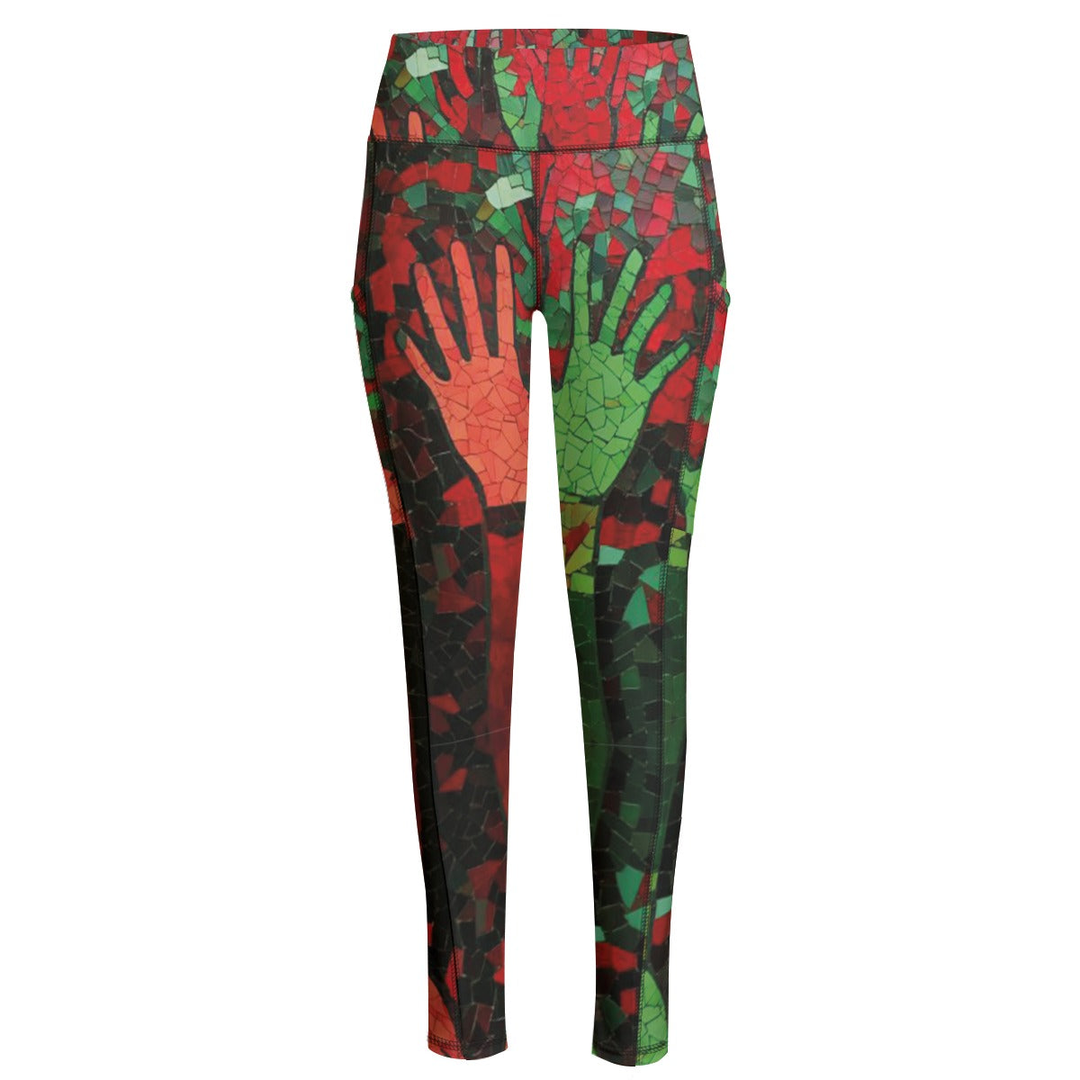 All-Over Print Functional Women's Yoga Leggings With Side Pockets|210GSM