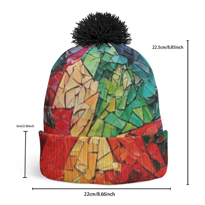 Bonnet en maille avec pompon