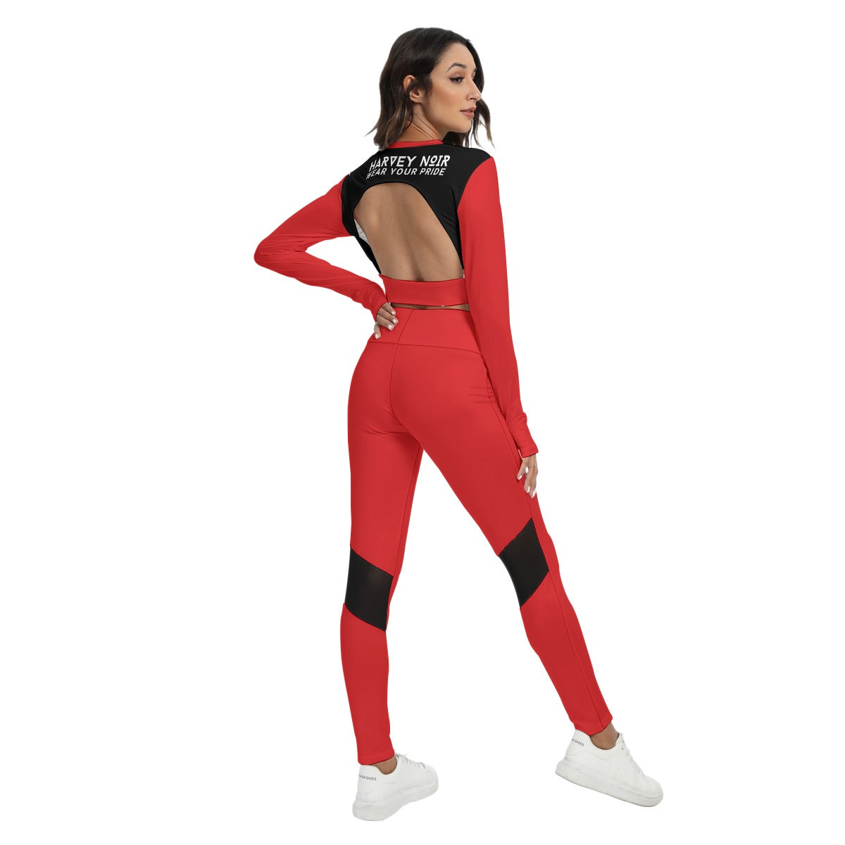 Ensemble de sport pour femmes avec haut dos nu et leggings I HARVEY NOIR HARVEY NOIR